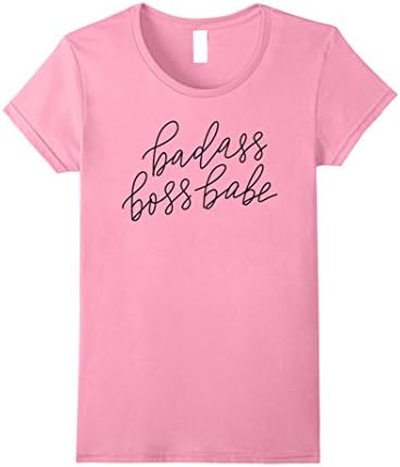 Womens Badass Boss Babe T-shirt Women's Gift Funny Mother Mom Mama Small Pink