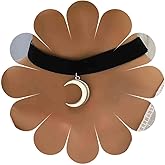 Ximdble Vintage Black Velvet Choker Necklace Moon Pendant Necklace Crescent Moon Choker Necklace Short Black Leather Necklace Boho Suede Leather Choker Necklace for Women