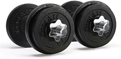 Lion Roar Fitness InfiDeals Adjustable Cast Iron Dumbbells with Solid Dumbbell Handles - Perfect for Home Gym System- Building Muscle