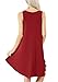peassa Womens Sleeveless Casual Pockets Loose Beach Shift Tunic Dress Wine M