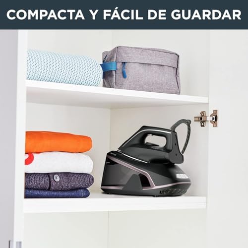 Easy Steam - Centro de planchado de 2400 W, Alta presión 5,4 bares, Golpe de vapor de 210 g/min, Vapor continuo de 110 g/min, Suela Airglide con depósito de 1,4 L y Modo Eco, VR5120