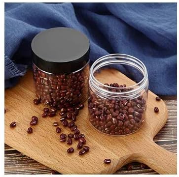 VASANA 6PCS 8 oz 250ml Clear Plastic Containers with Black Lids Empty Plastic Cream Jars Lotion Ointments and Cosmetic Containers Food Bottles for Scrubs Lotions Cosmetic and Butters - Image 5
