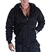 Heavyweight 1.8 lb Full-Zip Sherpa Lined Fleece Hoodies for Men Plus Sizes S - 5XL Men's Solid Jackets (XXL, Black)