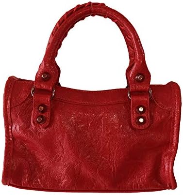 Emio Women Motorcycle Handbag Mini Size Leather Black Studed Top-Handle Bags