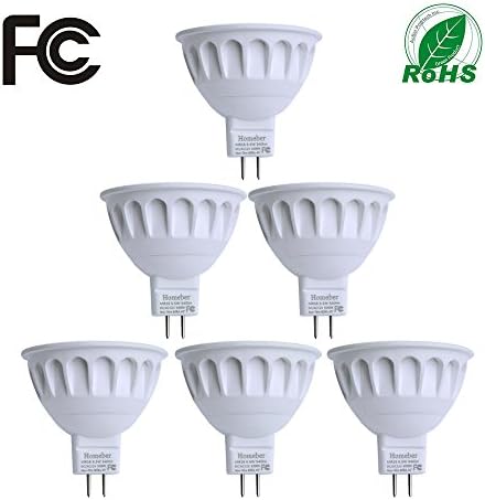 Homeber 6.5W MR16 LED Spotlight Bulb with GU 5.3 Base, 60w Halogen Bulbs Equivalent, 3000K,540lm ,40 Degree Recessed Lighting,6 Pack. (Warm white)