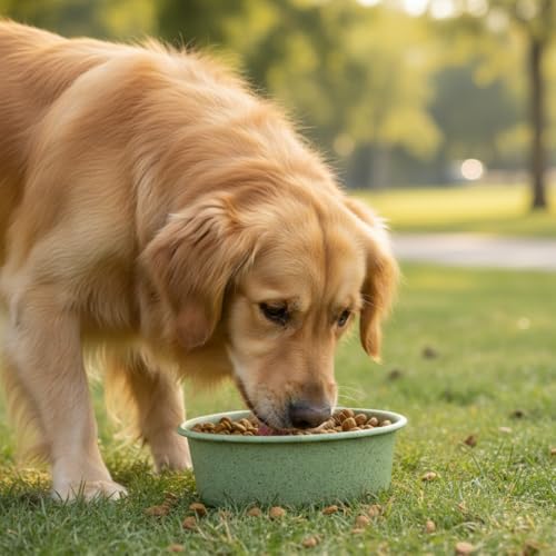 Pawpourri Dog Bowls Stainless Steel Anti-Skid Dog Food Bowl & Water Bowl, Speckle Design Pet Feeder for Puppy and Small Dogs, Durable & Easy Clean Feeding Bowl (Green, 470 ML)