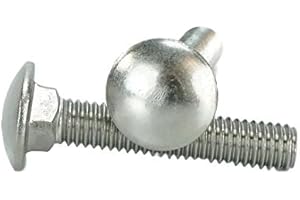 CHENANGO SUPPLY Stainless 3/8-16 x 2 Carriage Bolt (1" to 5" Lengths Available in Listing), 18-8 Stainless Steel,25 Pieces (3/8-16x2(25pcs))