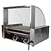 Ridgeyard 1260W Commercial 24 Hot Dog Maker 9 Roller Grilling Machine Non Stick Stainless Steel W/Cover Dual Temperature Controls