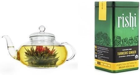 Luxury Home Daisy 40-ounce Glass Teapot