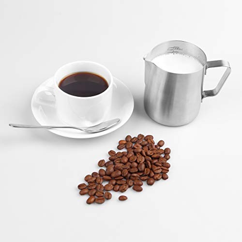 Milk Frothing Pitcher, Stainless Steel Creamer Frothing Pitcher, Perfect for Espresso Machines, Milk Frothers, Latte Art 12 oz (350 ml) - Thumbnail 7