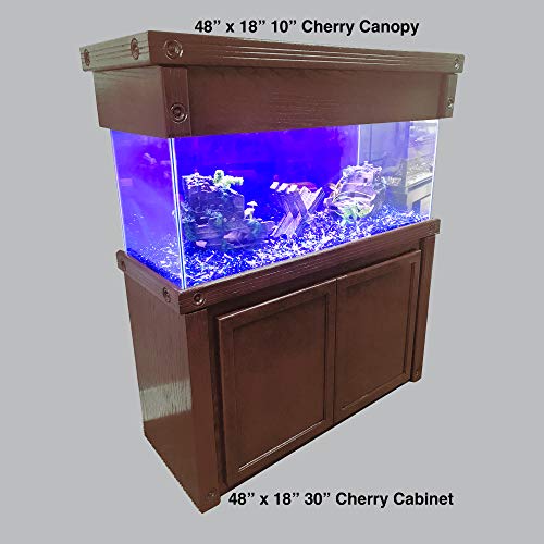 RJ ENTERPRISES Oak Empire 48″X18″ Walnut 30″ Tall Aquarium Stand fits75/90 Gal & Oak Empire 48″X18″ Walnut 10″ Tall Canopy fits75/90 Gal & Glass Tank Aquarium 90 Gal is Included