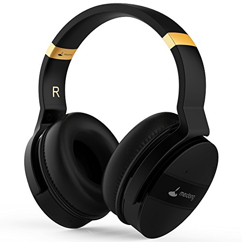 Meidong E8 Active Noise Cancelling Headphone Bluetooth Headphones with Microphone Hi-Fi Deep Bass Wireless Headphones Over Ear 20 Hour Playtime for Travel/Work/TV/Computer/Cellphone – Black