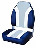 Wise Classic Stripe High Back Boat Seat, Navy-White-Grey