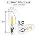 Hyperikon LED B11 Dimmable Filament Candle, 4W=40W, E12 Base, CRI90+, Blunt Tip, UL, Warm White, 6 Pack