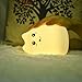 Litake Cat Night Light for Kids, Rechargeable Silicone LED Cat Night Lights, Color Changing Cat Lamp Kitty Nightlight for Kids Baby Children (Greedy Cat)