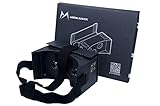 Google Cardboard Kit Black DIY 3D glasses by MINKANAK Bigger Lens Virtual Reality Video Viewer Compatible with Android and Appple with Head Strap, NFC, Nose Pad, Forehead Pad, and Easy Instruction