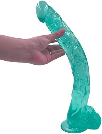 YUELV 16.53 inch Super Long Huge Massager with Suction Cup Big Size for Women Health Material (Green)