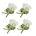 YSUCAU Handcrafted Boutonniere with Pin for Men Wedding, Best Man Rose Wedding Boutonnieres Artificial Flower for Wedding Party Prom Man Suit Wedding Decorations