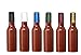 Premium Vials, Clear 5 Oz Glass Woozy Hot Sauce Bottles with Shrink Capsules, Case of 12 (5 Oz with Screw Caps & Black Shrink Capsules)