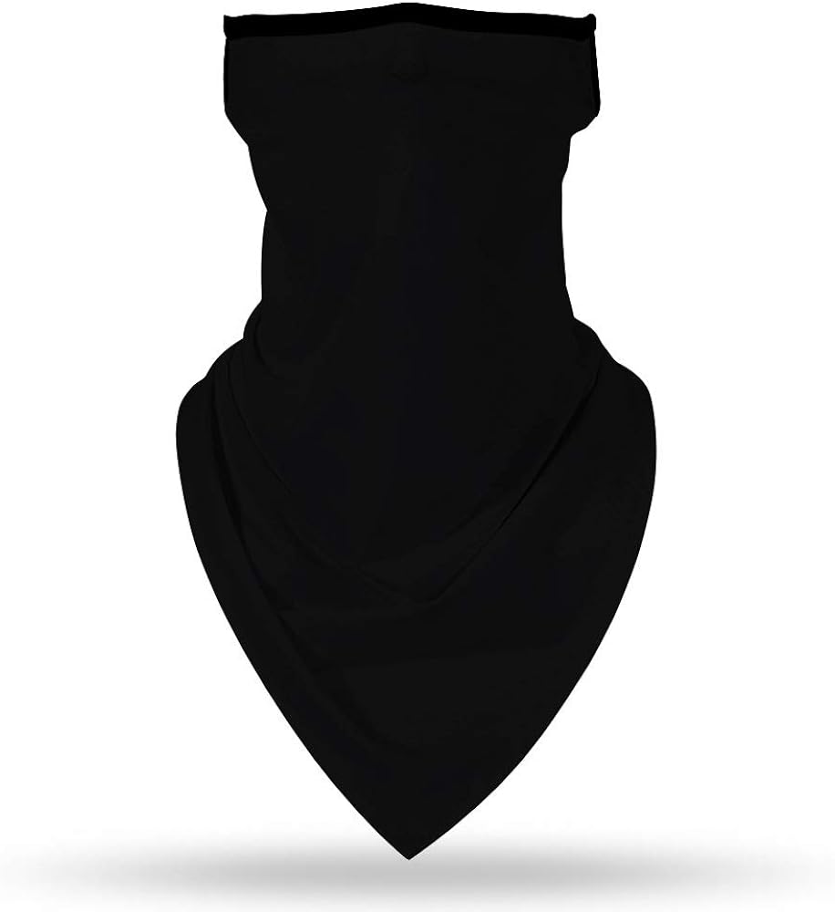Printed Outdoor Cycling Hanging Bandana, Motorcycle Bandana Ice Silk Neck Cover Hang Ear Triangle Face Bandana Tube Scarf (BXHE01): Clothing