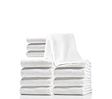 12 LCL Beauty Premium Ultra-Soft White Microfiber Gentle Exfoliating Facial Towels Wash Cloths