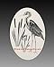 Oval Egret & Cattails Right Etched Window Decal Vinyl Glass Cling -21