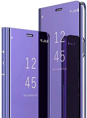 ZCHENG Compatible with VIVO Y15 Case, Fashion Ultra-Thin Mirror Flip Bracket Plated Mirror Protector,Case for VIVO Y15 （Purple）