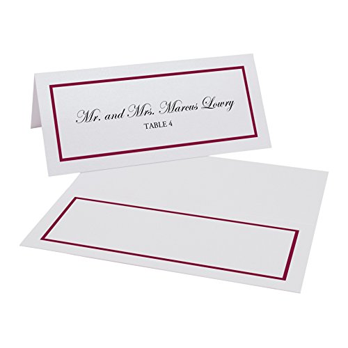 Documents and Designs Single Line Border Easy Print Place Cards, Burgundy, Set of 60 (10 Sheets) - Thumbnail 7