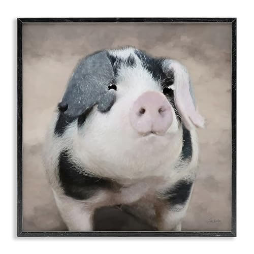 'Spotted Piglet Portrait'| Framed Giclee Art