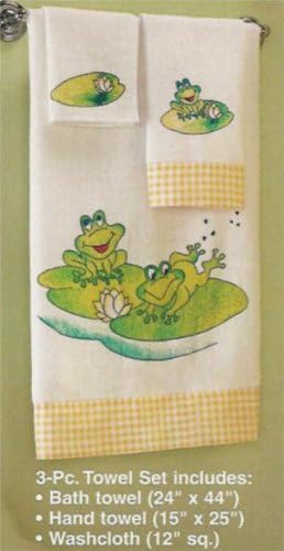 Amazon Com Ltd 3 Pc Frog Bath Towel Set Lily Pad Pond Bathroom