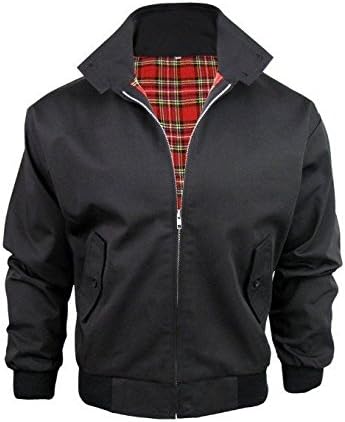 MADE IN ENGLAND Men's Classic Mod Retro Harrington Jacket XXX-Large Black
