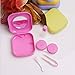 sansheng 5 pack Contact Lens Case Kit,，contact case holder，contact lens fixed lens box, blue, purple, green, rose red, yellow