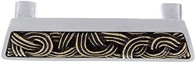 Vicenza Designs Sanzio Linking Lines Finger Pull, Satin Nickel/Antique Brass