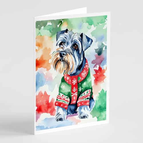 Caroline's Treasures DAC3629GCA7P Schnauzer Christmas Greeting Cards Pack of 8…