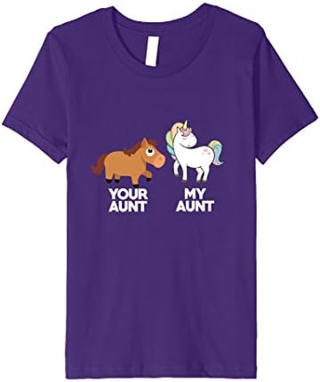 Kids Your Aunt My Aunt Funny Unicorn Shirt 6 Purple