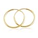 14K Yellow Gold Women's Endless Tube Hoop Earrings 1-1.25mm Thick 8-20mm Diameters - Singles and Pairs Available