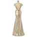 Aiyana Gold Mermaid V-Neck Backless Long Bridesmaid Dresses Wedding Party Gown
