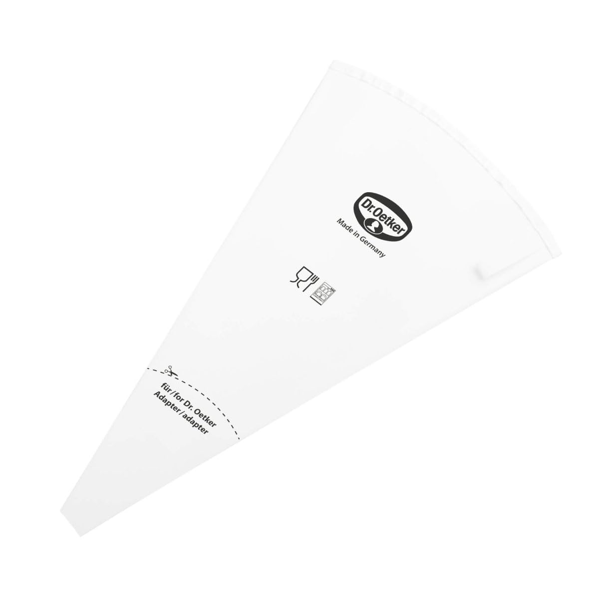 Dr. Oetker Nozzles Manufaktur Icing Bag 34 Cm, Cotton, White, 34 x 15 x 1 cm