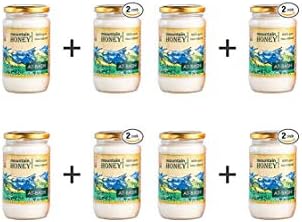 White Honey; 2-Jar Value Pack; At-Bashi Raw Natural Wildflower Mountain Honey; Kyrgyz Honey; 15.8 Ounce Glass Jar (8 pack)