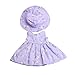 Dovewill Lovely Floral Dress Hat Suit Beach Outfit for 18'' American Girl Our Generation Zapf Baby Born Dolls Clothes Purple
