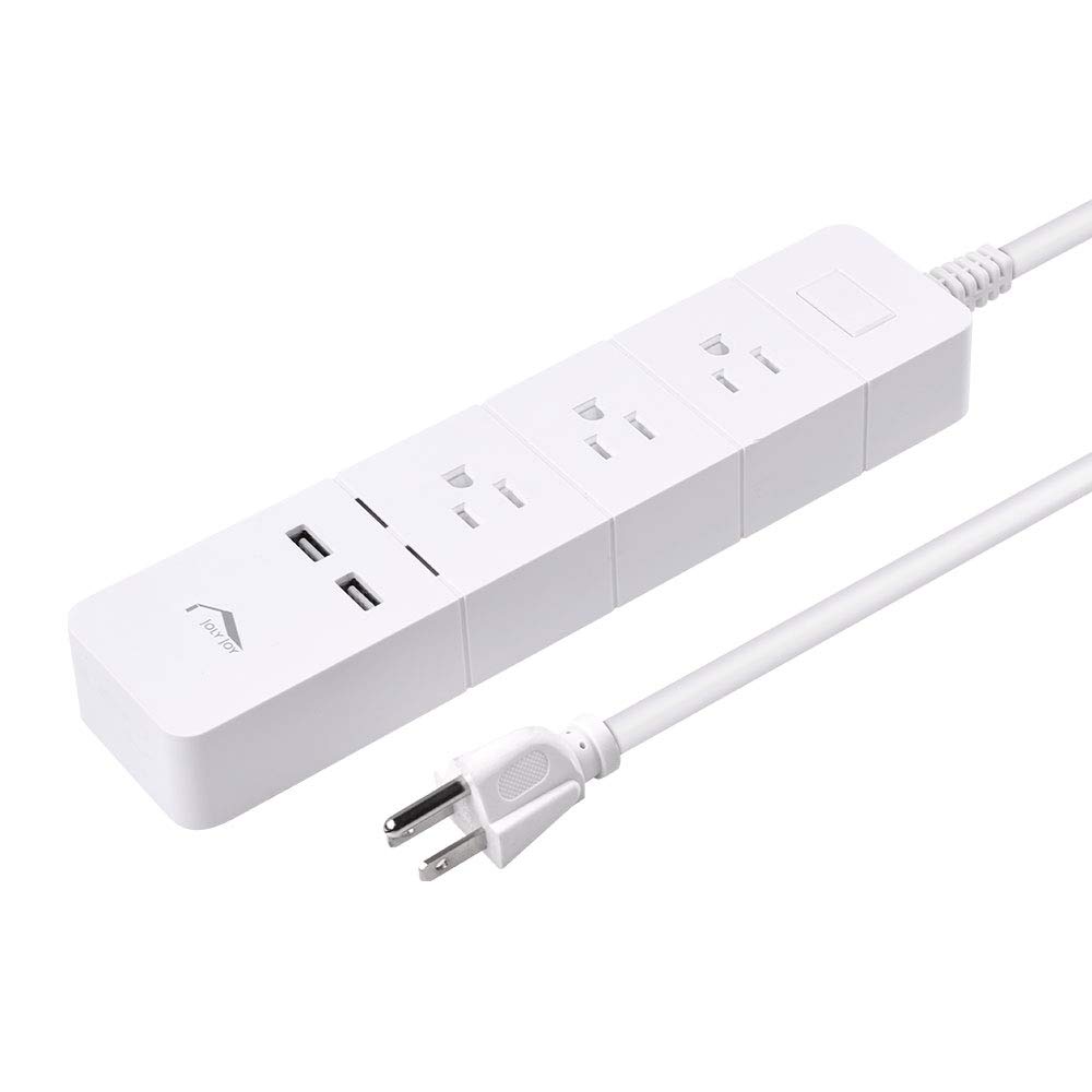 WiFi Smart Power Strip For Alexa, JolyJoy WiFi Surge Protector For Echo/Dot/Google Home/Mini, Voice Control And App Wireless Remote Control Each Outlet Plug & USB Port, 125V, 15A, 1875W (White)