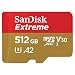 SanDisk 512GB Extreme MicroSDXC UHS-I Memory Card with Adapter - A2, U3, V30, 4K UHD, Micro SD - SDSQXA1-512G-GN6MA