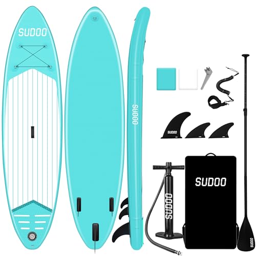 NO. 32 10ft / 3m Inflatable Stand Up Paddle Board | Inflatable SUP Board Beginner's Surfboard Kit w/Adjustable Paddle | Air Pump w/Pressure Guage | Repair Kit | Premium Leash & Carry Backpack