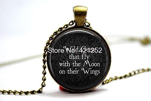 Pretty Lee 2015 Fashion "Wild Geese That Fly With The Moon On Their Wings" - My Favorite Things Necklace Glass Photo Cabochon Necklace Christmas gift