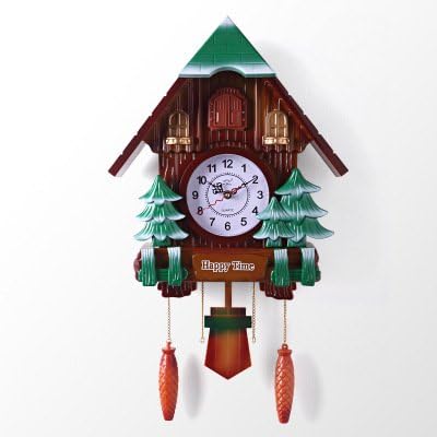 DHWM-The living room wall clock creative clock, wooden cuckoo clock, a time window of Creative Arts mute Cuckoo Clock,a