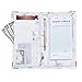 Sonic Server 5x9 11-Pocket Server Book Organizer with Double Magnetic Pockets and Zipper Pocket for Waitress Waiter Waitstaff | White Marble
