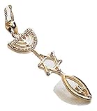 Necklace&pendant Gold Rhodium.menorah / Star of David / Fish. Symbol Messianic Seal