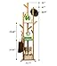 COPREE Bamboo Tree Garment Clothes Coat Hat Umbrella Portable Hanger Stand Rack with 3-Tier Storage Shelves and Hooks