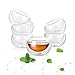 Luxtea Double-walled Borosilicate Teacup Glass Heat-resisting Tea Cup Hold 2 Oz, Set of 6