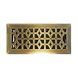 Accord AMFRABM412 Floor Register with Marquis Design, 4-Inch x 12-Inch(Duct Opening Measurements), Antique Brass